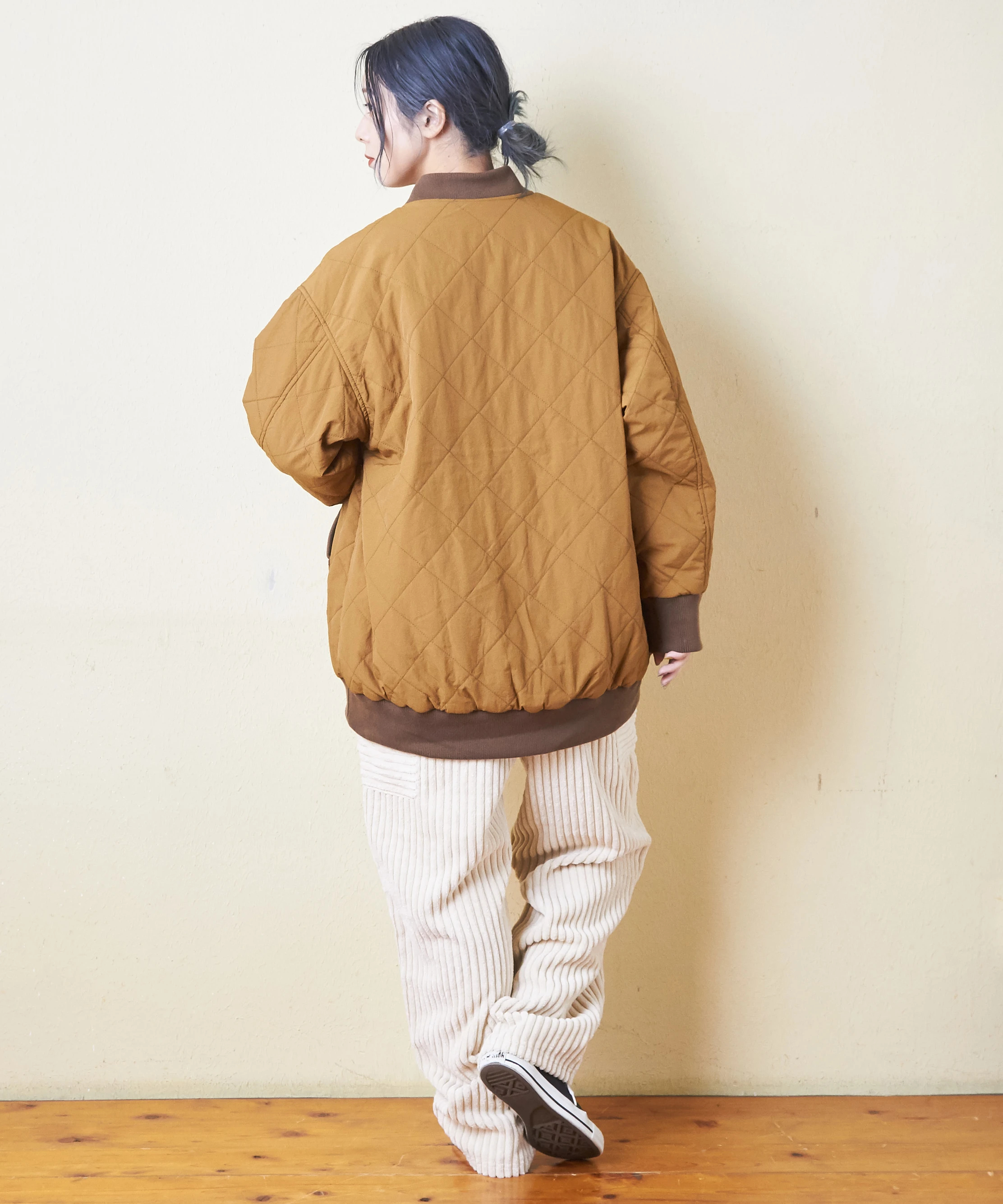 ナイロン 中綿 キルト ジップアップ ブルゾン｜ファッション通販