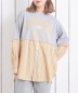 20/-OE天竺 カットソー ×シャツ リメイク風 プルオーバー
