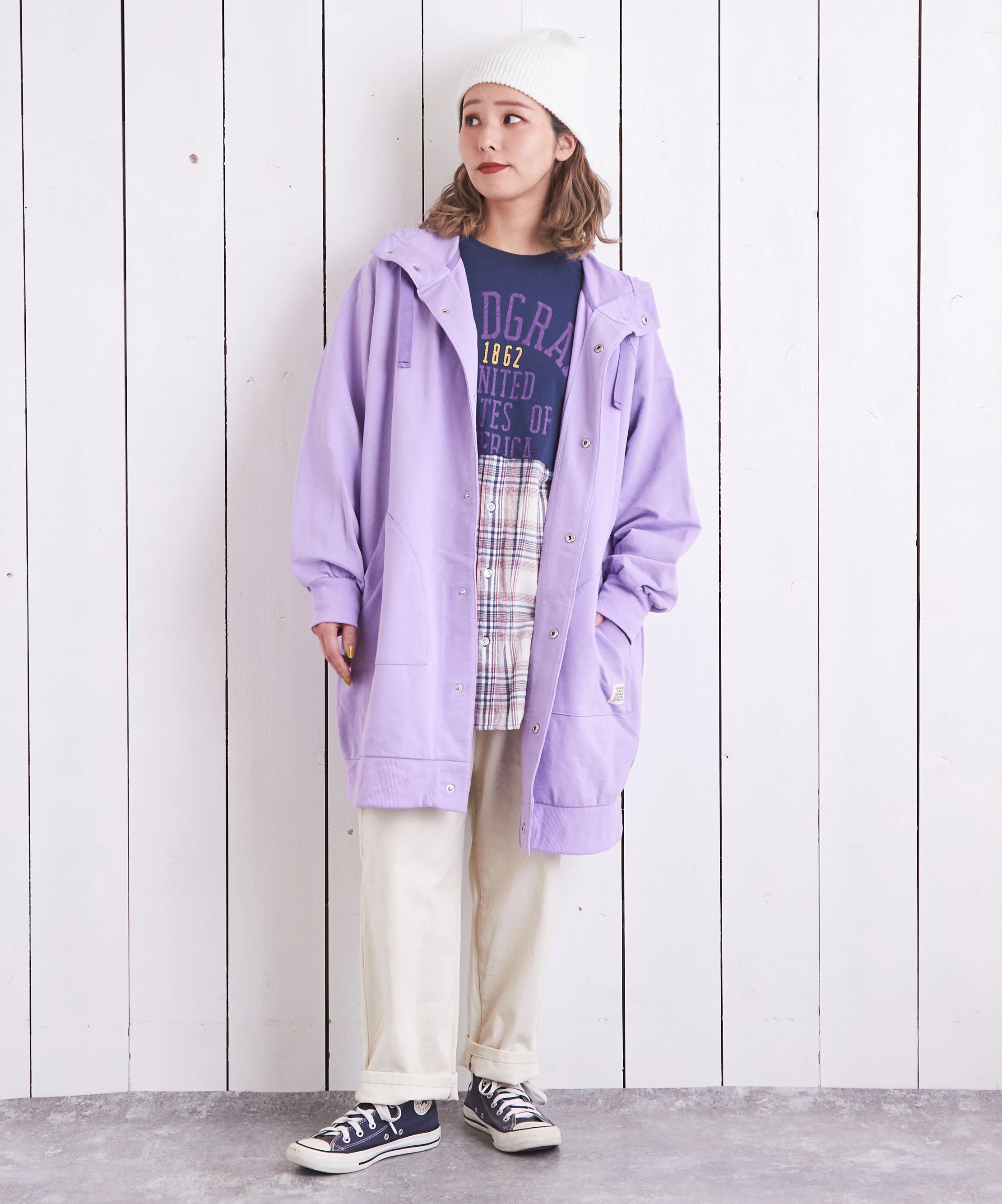 20/-OE天竺 カットソー ×シャツ リメイク風 プルオーバー