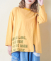 CUBE SUGAR(キューブシュガー)通販 | スラブ天竺 カットソー 8分袖 フロント スリット Tシャツ
