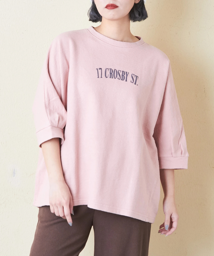 CUBE SUGAR(キューブシュガー) |ソフト インレイ 袖口タック ドルマンスリーブ Tシャツ
