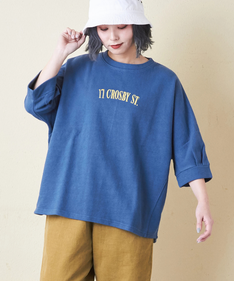 CUBE SUGAR(キューブシュガー) |ソフト インレイ 袖口タック ドルマンスリーブ Tシャツ