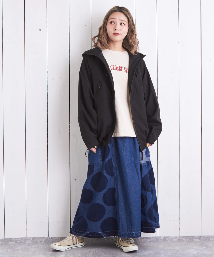CUBE SUGAR(キューブシュガー) |ソフト インレイ 袖口タック ドルマンスリーブ Tシャツ