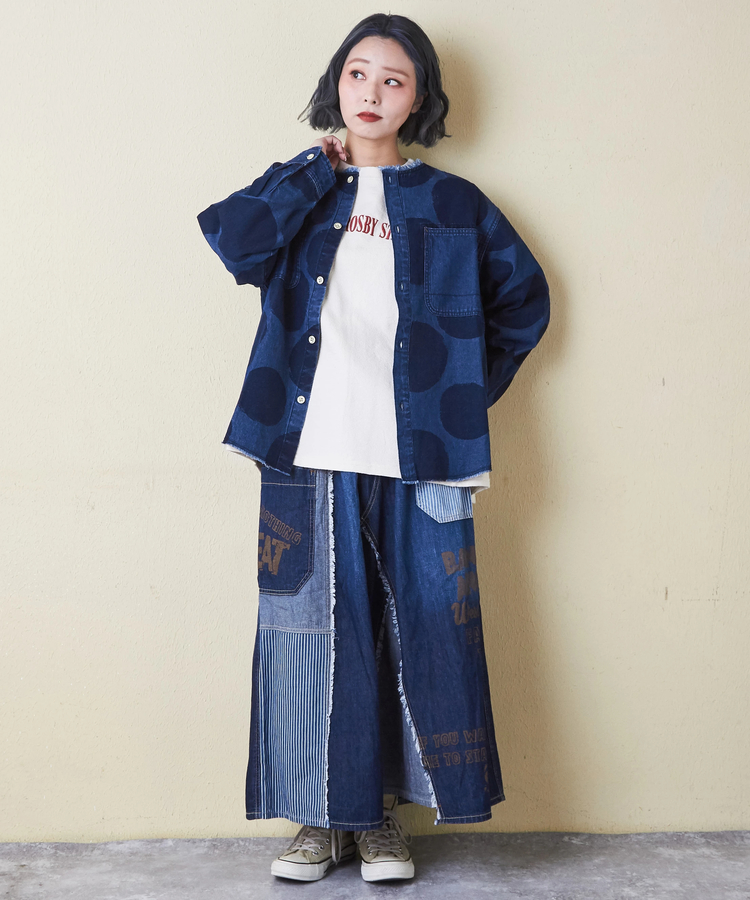 CUBE SUGAR(キューブシュガー) |ソフト インレイ 袖口タック ドルマンスリーブ Tシャツ