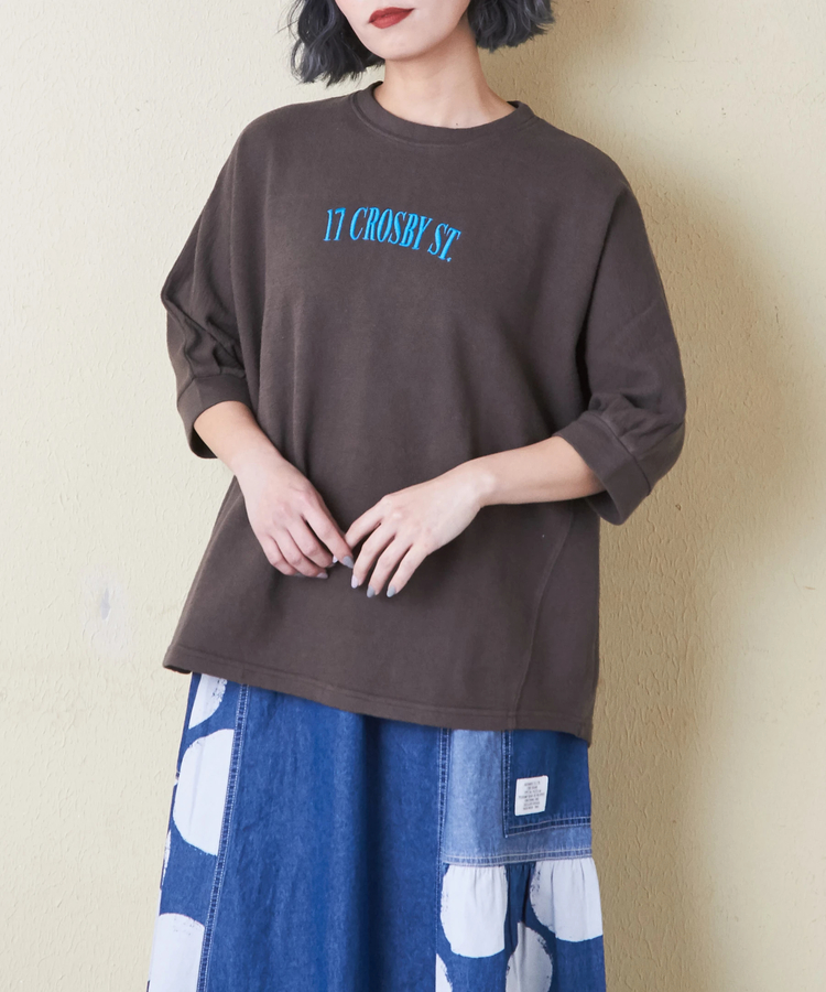 CUBE SUGAR(キューブシュガー) |ソフト インレイ 袖口タック ドルマンスリーブ Tシャツ