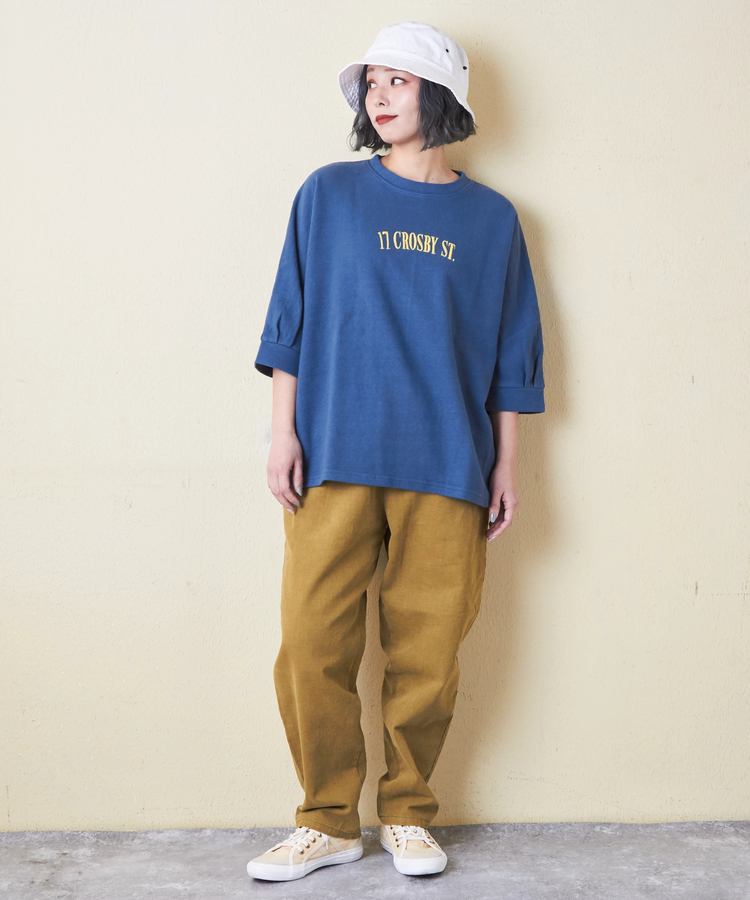CUBE SUGAR(キューブシュガー) |ソフト インレイ 袖口タック ドルマンスリーブ Tシャツ