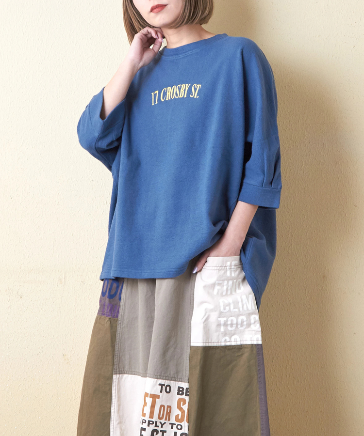 CUBE SUGAR(キューブシュガー) |ソフト インレイ 袖口タック ドルマンスリーブ Tシャツ