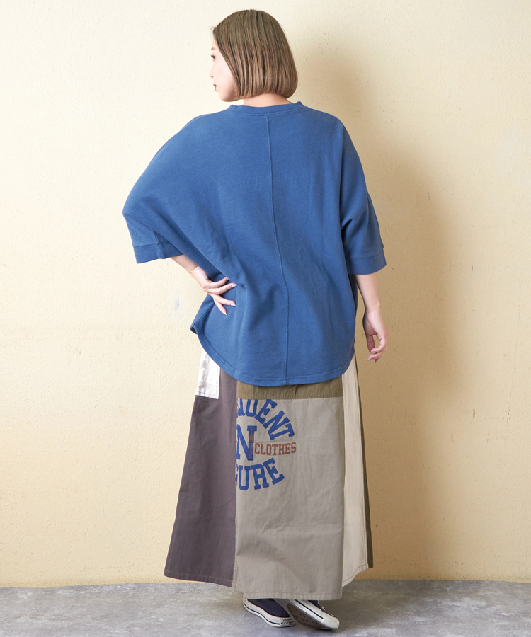 CUBE SUGAR(キューブシュガー) |ソフト インレイ 袖口タック ドルマンスリーブ Tシャツ