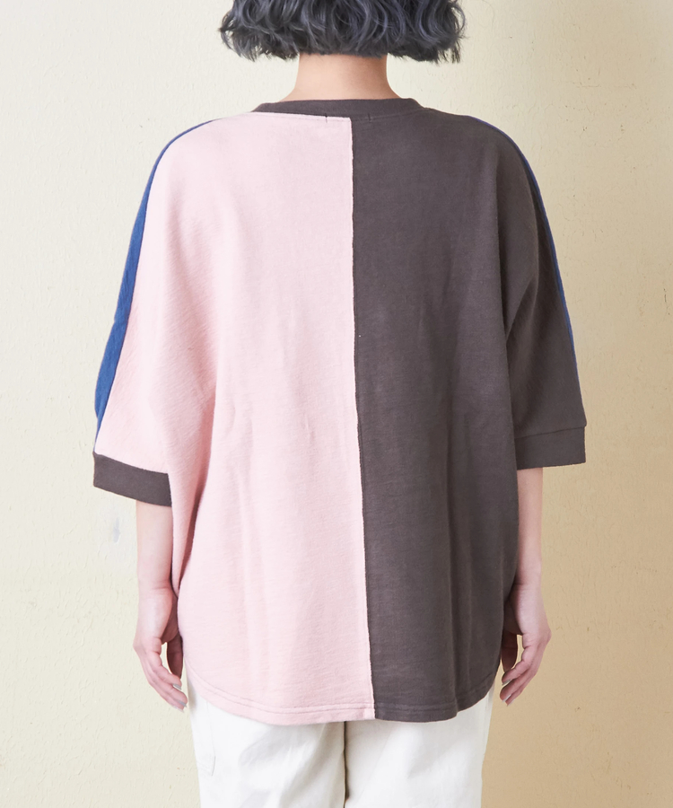 CUBE SUGAR(キューブシュガー) |ソフト インレイ 袖口タック ドルマンスリーブ Tシャツ