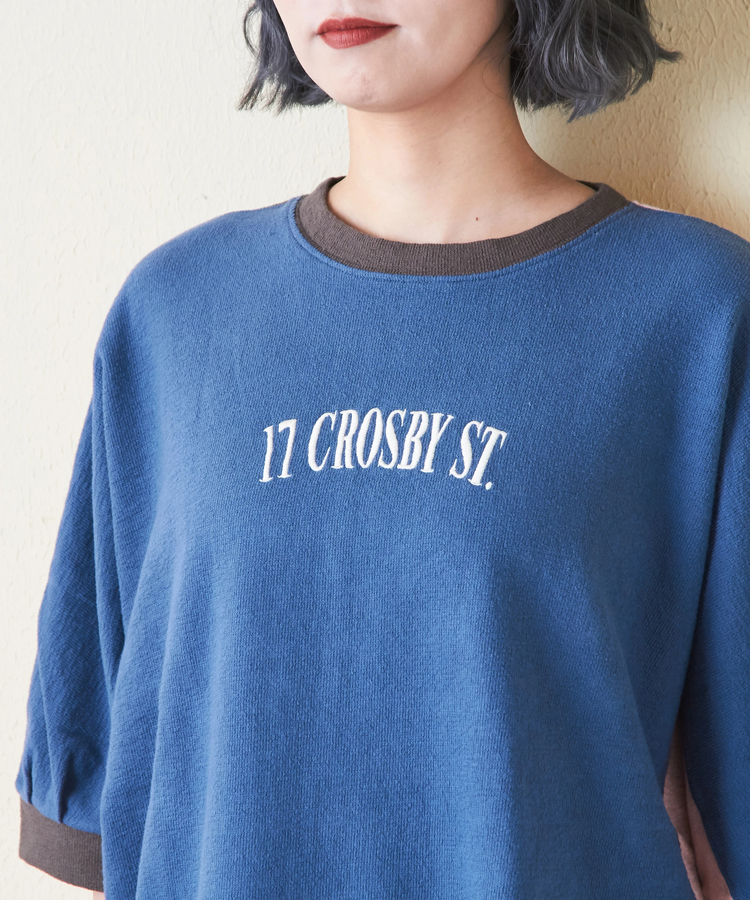 CUBE SUGAR(キューブシュガー) |ソフト インレイ 袖口タック ドルマンスリーブ Tシャツ