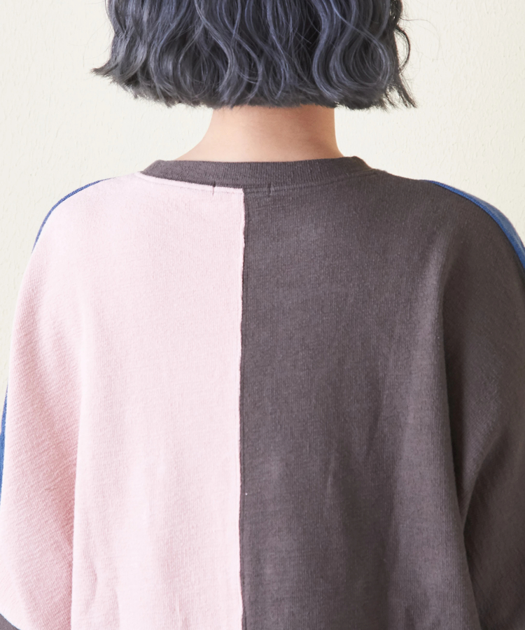 CUBE SUGAR(キューブシュガー) |ソフト インレイ 袖口タック ドルマンスリーブ Tシャツ
