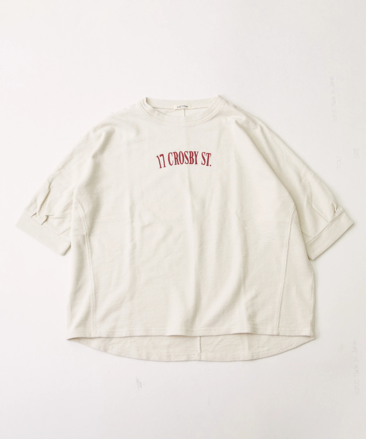 CUBE SUGAR(キューブシュガー) |ソフト インレイ 袖口タック ドルマンスリーブ Tシャツ