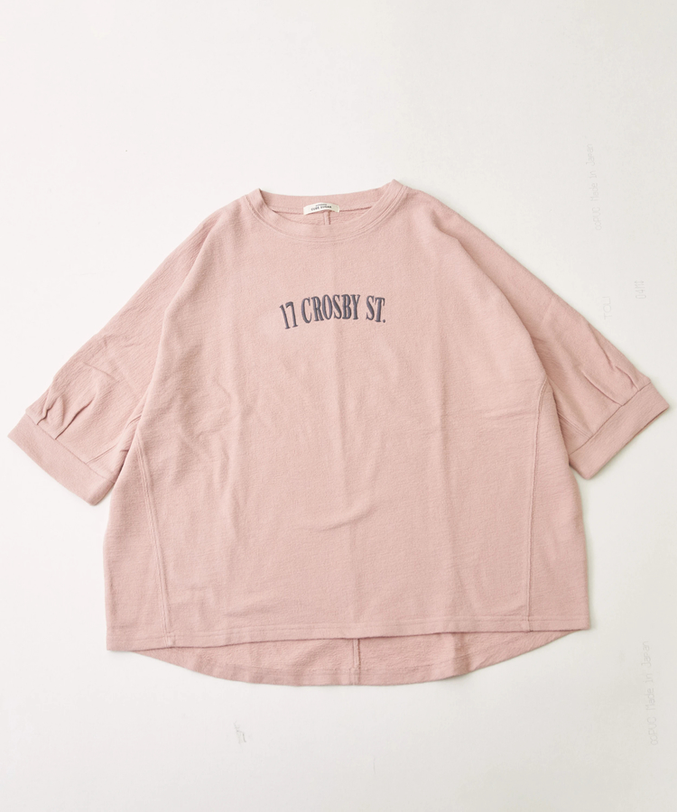 CUBE SUGAR(キューブシュガー) |ソフト インレイ 袖口タック ドルマンスリーブ Tシャツ