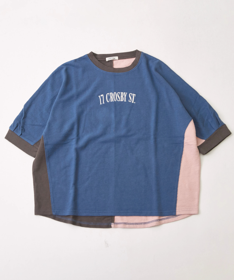 CUBE SUGAR(キューブシュガー) |ソフト インレイ 袖口タック ドルマンスリーブ Tシャツ