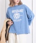 インディゴ 天竺 カットソー リメイク風 切替 Tシャツ