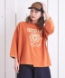 21/-OE天竺 カットソー パウダー加工 リメイク風 切替 Tシャツ