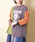 CUBE SUGAR(キューブシュガー)通販 | 21/-OE天竺 カットソー パウダー加工 リメイク風 切替 Tシャツ
