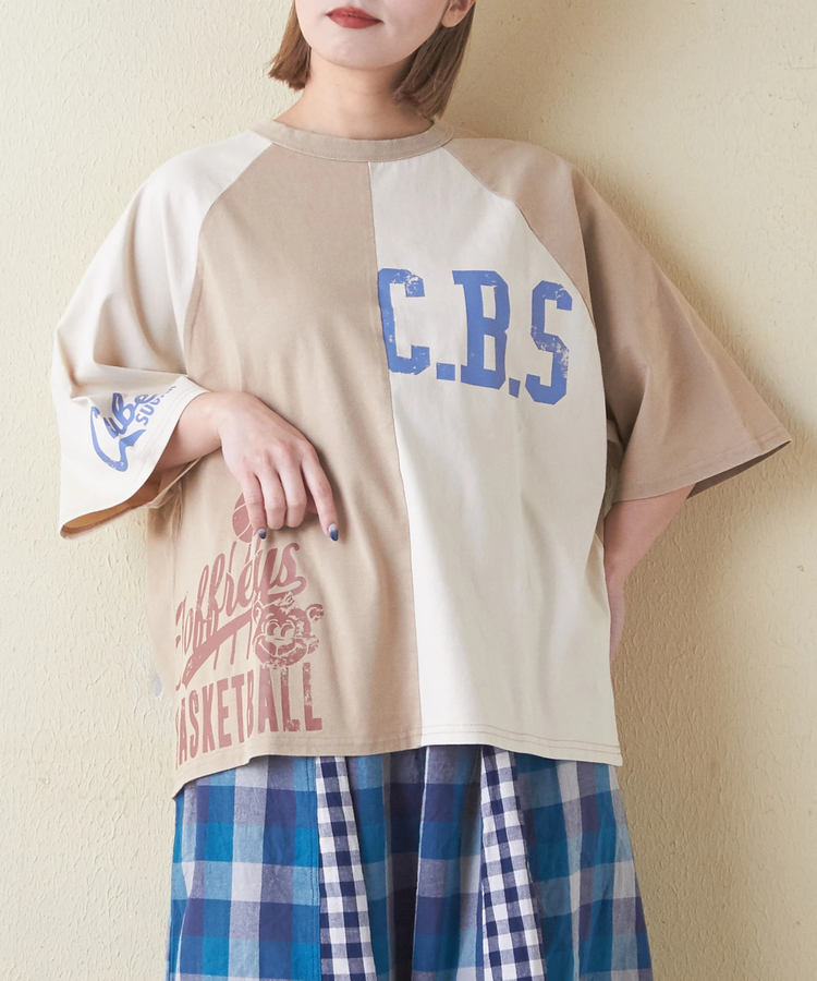 CUBE SUGAR(キューブシュガー) |21/-OE天竺 カットソー パウダー加工 ラグランスリーブ Tシャツ