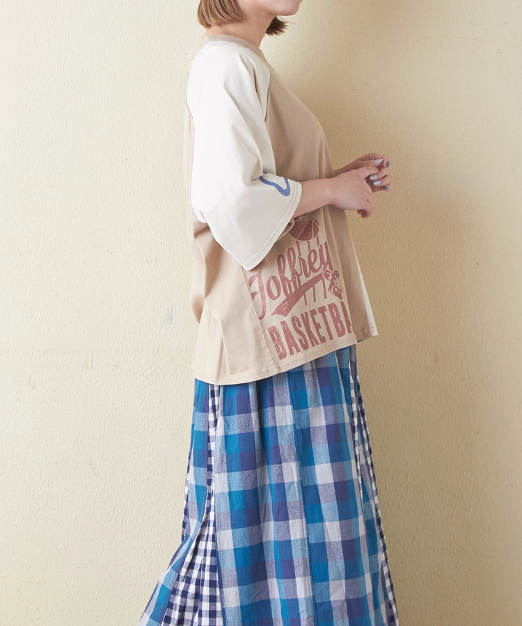 CUBE SUGAR(キューブシュガー) |21/-OE天竺 カットソー パウダー加工 ラグランスリーブ Tシャツ