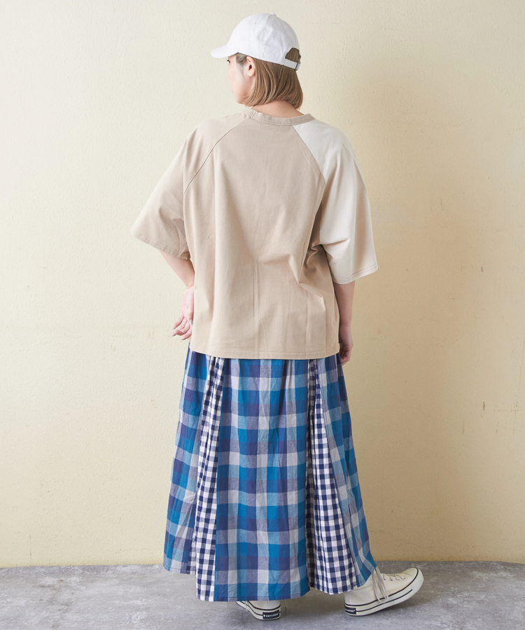 CUBE SUGAR(キューブシュガー) |21/-OE天竺 カットソー パウダー加工 ラグランスリーブ Tシャツ