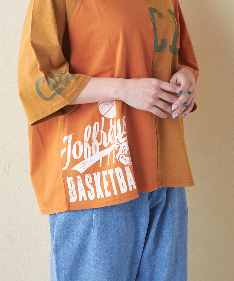 CUBE SUGAR(キューブシュガー) |21/-OE天竺 カットソー パウダー加工 ラグランスリーブ Tシャツ
