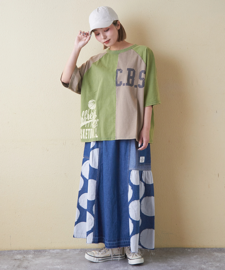 CUBE SUGAR(キューブシュガー) |21/-OE天竺 カットソー パウダー加工 ラグランスリーブ Tシャツ