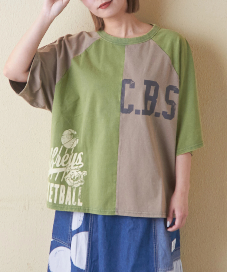 CUBE SUGAR(キューブシュガー) |21/-OE天竺 カットソー パウダー加工 ラグランスリーブ Tシャツ