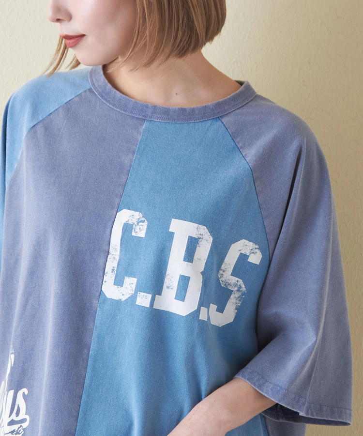CUBE SUGAR(キューブシュガー) |21/-OE天竺 カットソー パウダー加工 ラグランスリーブ Tシャツ