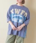 21/-OE天竺 カットソー パウダー加工 切替 ビッグ Tシャツ