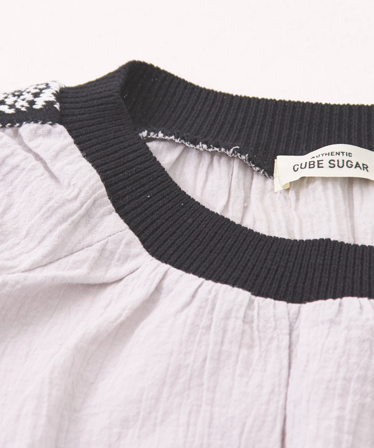 CUBE SUGAR(キューブシュガー) |綿ボイル ガーゼタッチ ジャガード テープ プルオーバー
