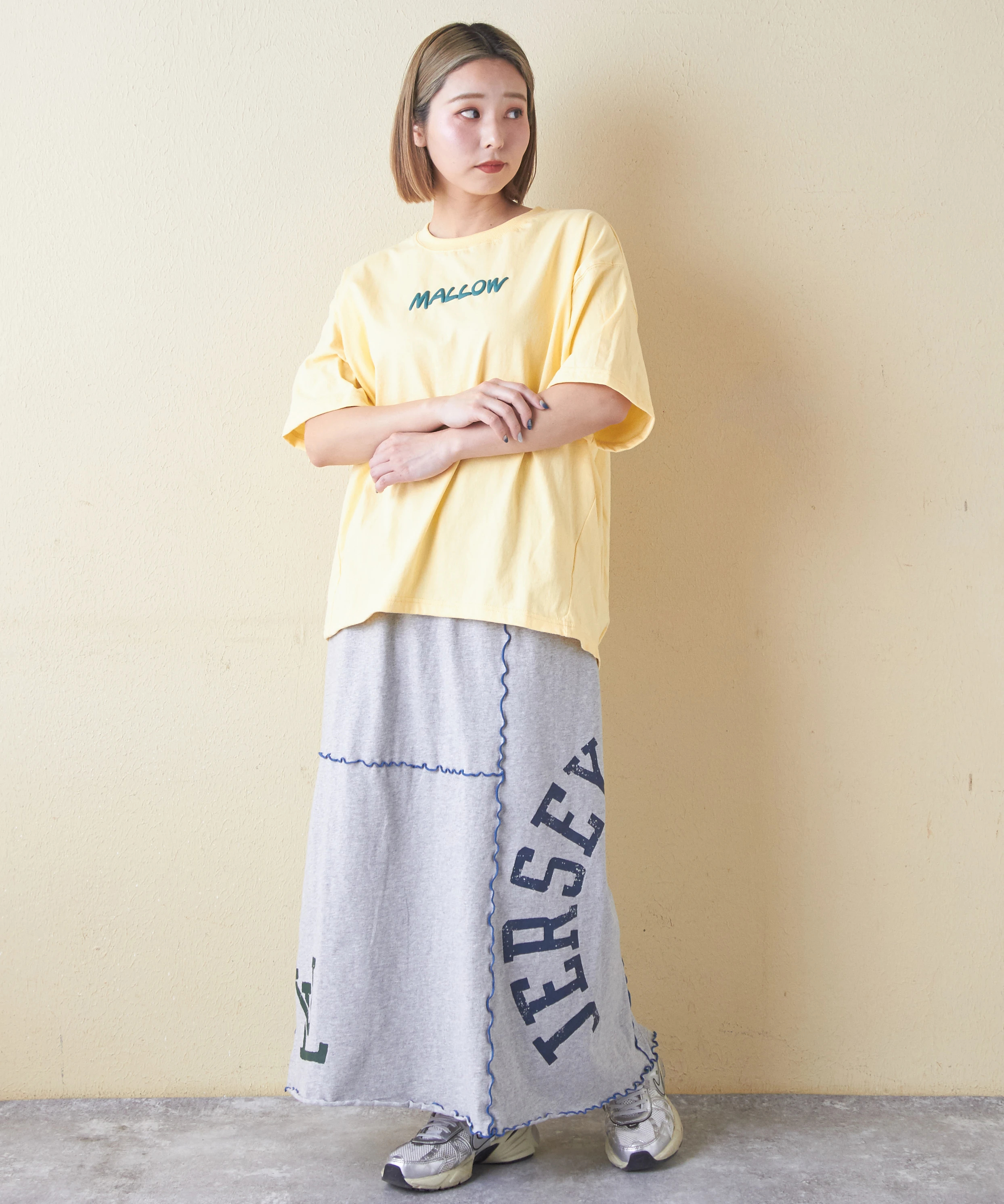 21/-天竺 メロウ 切替 ギャザー スカート｜ファッション通販