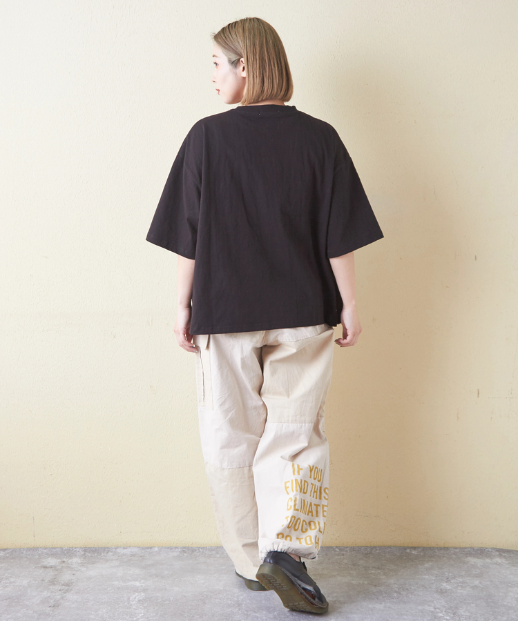 CUBE SUGAR(キューブシュガー) |21/-OE天竺 ハードウォッシュ ペンギン プリント Tシャツ