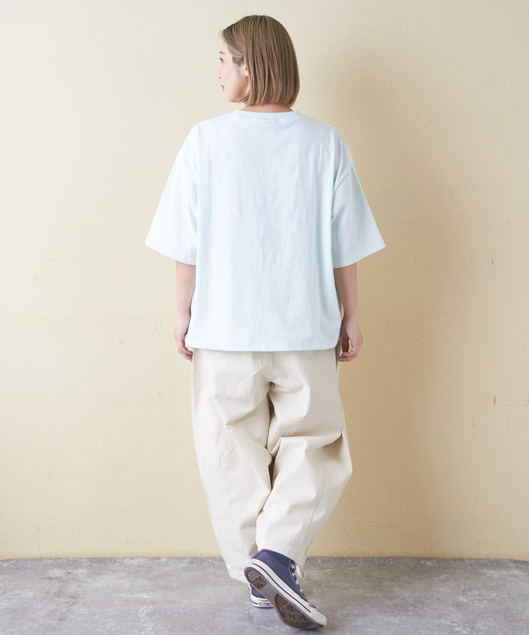CUBE SUGAR(キューブシュガー) |21/-OE天竺 ハードウォッシュ ペンギン プリント Tシャツ
