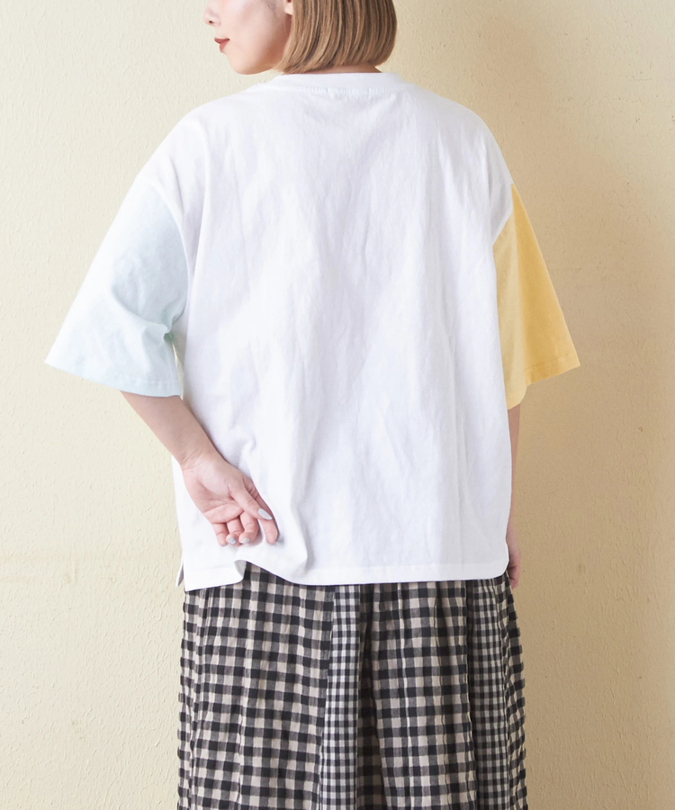 CUBE SUGAR(キューブシュガー) |21/-OE天竺 ハードウォッシュ ペンギン プリント Tシャツ