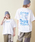 CUBE SUGAR(キューブシュガー)通販 | 21/-OE天竺 ハードウォッシュ フラワー ロゴ バックプリント Tシャツ