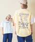CUBE SUGAR(キューブシュガー)通販 | 21/-OE天竺 ハードウォッシュ フラワー ロゴ バックプリント Tシャツ