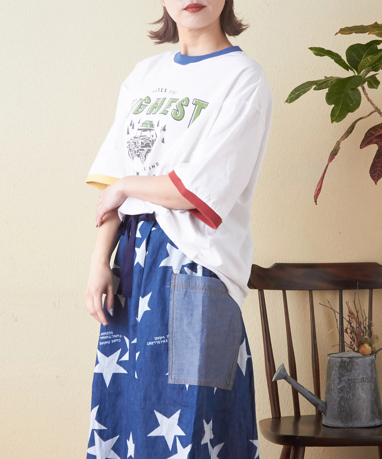 CUBE SUGAR(キューブシュガー) |26/-OE天竺 ロゴプリント リンガー Tシャツ