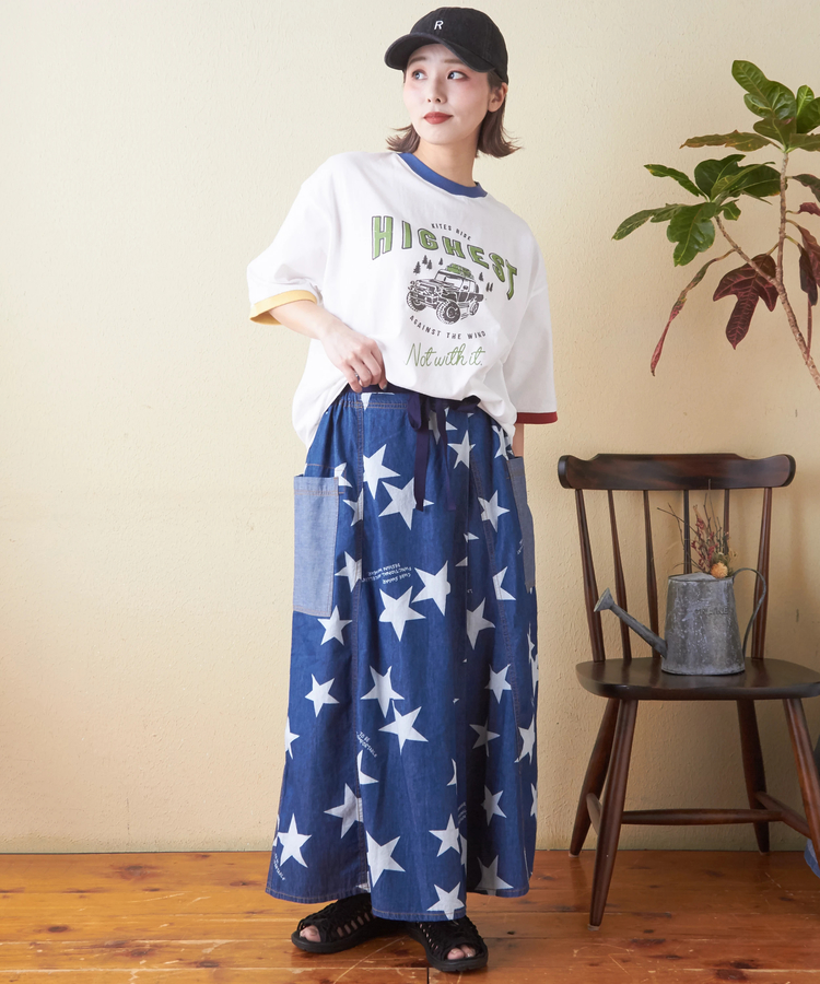 CUBE SUGAR(キューブシュガー) |26/-OE天竺 ロゴプリント リンガー Tシャツ