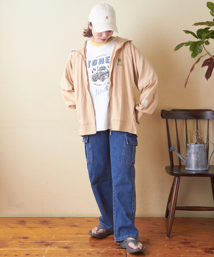 CUBE SUGAR(キューブシュガー) |26/-OE天竺 ロゴプリント リンガー Tシャツ