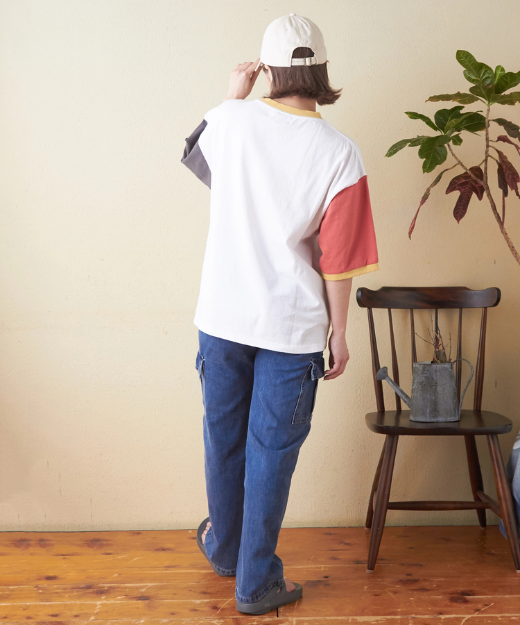 CUBE SUGAR(キューブシュガー) |26/-OE天竺 ロゴプリント リンガー Tシャツ