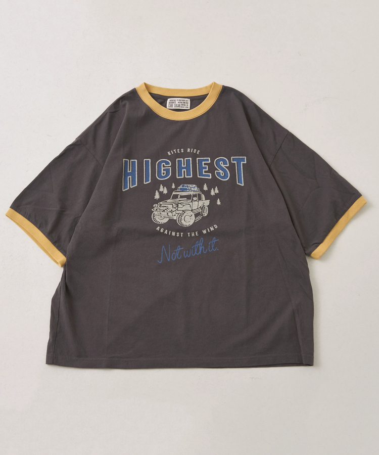 CUBE SUGAR(キューブシュガー) |26/-OE天竺 ロゴプリント リンガー Tシャツ
