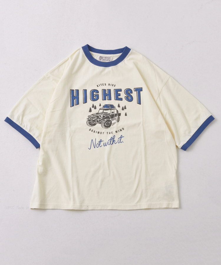 CUBE SUGAR(キューブシュガー) |26/-OE天竺 ロゴプリント リンガー Tシャツ