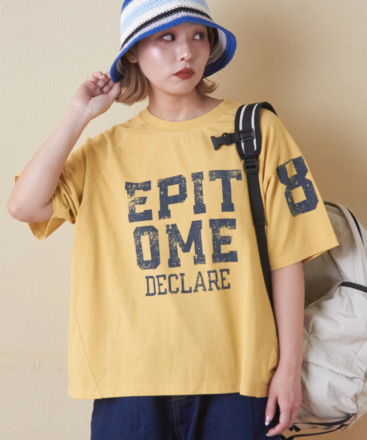 CUBE SUGAR(キューブシュガー) |26/-OE天竺 パウダー加工 切替 ラグランスリーブ Tシャツ
