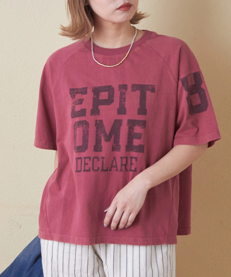 CUBE SUGAR(キューブシュガー) |26/-OE天竺 パウダー加工 切替 ラグランスリーブ Tシャツ