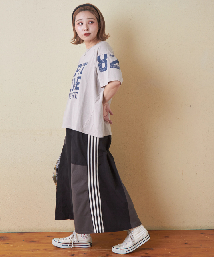 CUBE SUGAR(キューブシュガー) |26/-OE天竺 パウダー加工 切替 ラグランスリーブ Tシャツ