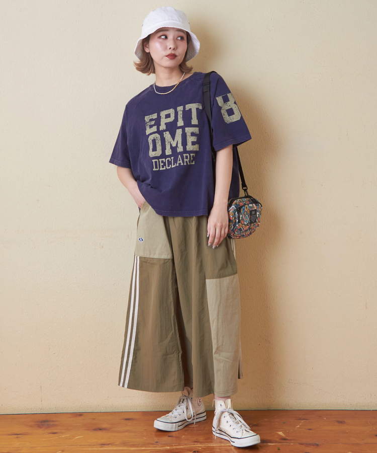 CUBE SUGAR(キューブシュガー) |26/-OE天竺 パウダー加工 切替 ラグランスリーブ Tシャツ