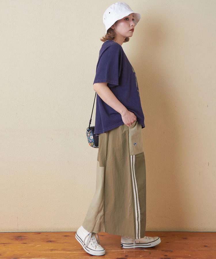 CUBE SUGAR(キューブシュガー) |26/-OE天竺 パウダー加工 切替 ラグランスリーブ Tシャツ