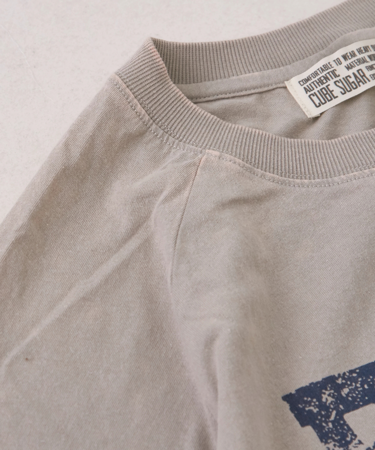 CUBE SUGAR(キューブシュガー) |26/-OE天竺 パウダー加工 切替 ラグランスリーブ Tシャツ