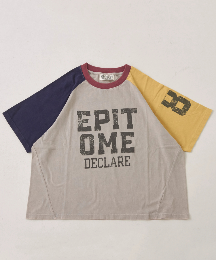CUBE SUGAR(キューブシュガー) |26/-OE天竺 パウダー加工 切替 ラグランスリーブ Tシャツ