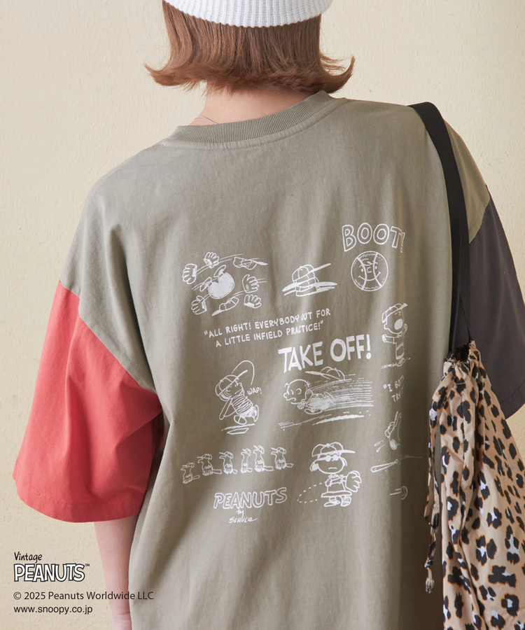 CUBE SUGAR(キューブシュガー) |PEANUTS ( ピーナッツ ) 21/-OE天竺 スヌーピー ビッグTシャツ